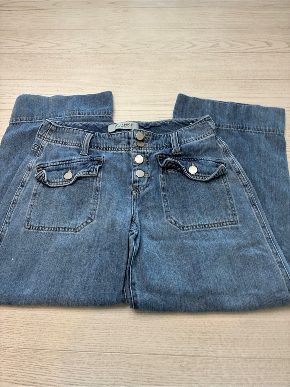 Liverpool High-Rise Button-Front Women's Blue Jeans